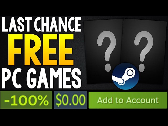 LAST CHANCE FOR 2 FREE STEAM PC GAMES + GREAT STEAM PC Game DEALS!
