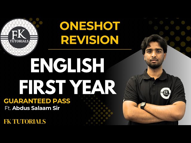 English One Shot Revision | Inter First Year | Ft. Abdus Salaam Sir | Guaranteed Pass | FK Tutorials