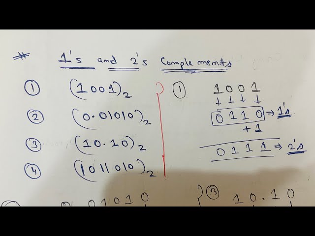 1’s and 2’s Complements || One’s and two’s Complement of Binary Number || Number System 2023