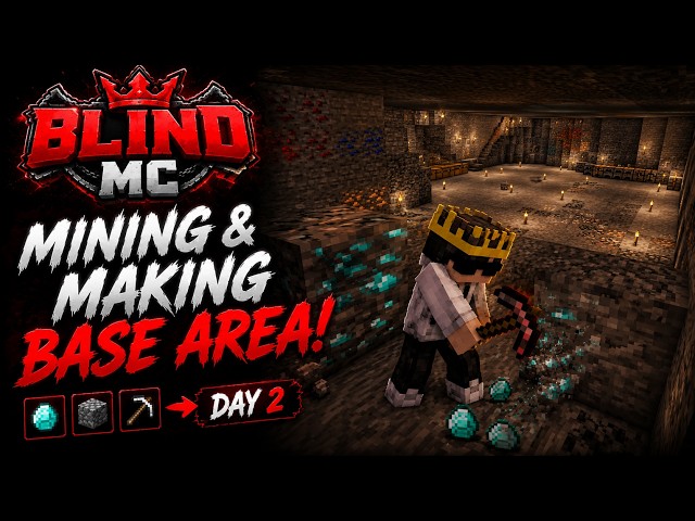 I Mined for HOURS to Build My Base! ⛏️ | Blind MC #2