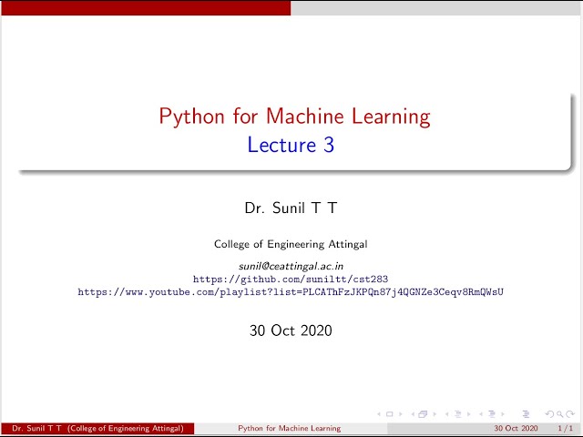 python for machine learning lecture 3