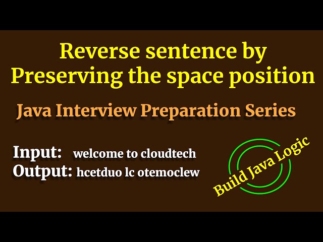 Reverse String By Preserving Space Position | Java Coding Interview Question Answers