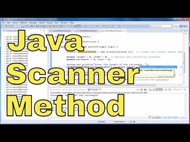 Learn Java - Exercise 03z - Learn to use the Java Scanner Method