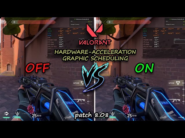 Valorant Hardware-Acceleration GPU Scheduling (HAGS) OFF vs ON : Patch 8.08