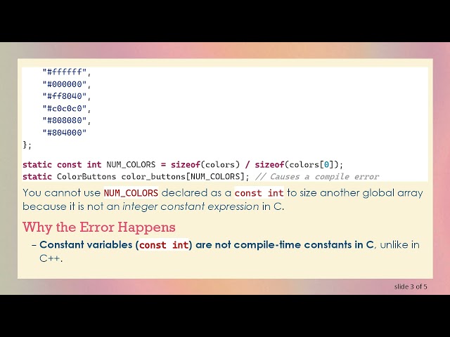Declaring a C Array Based on the Size of Another Array