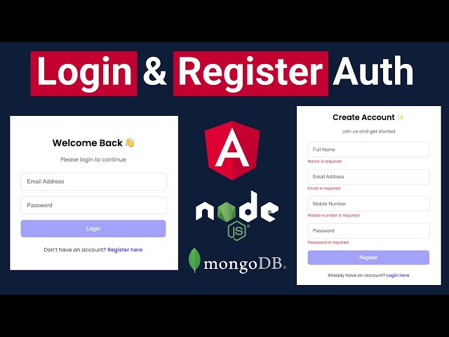 Login and Register in Angular 20, Node js and Mongo DB -1 || Auth Tutorial for Beginners in Angular