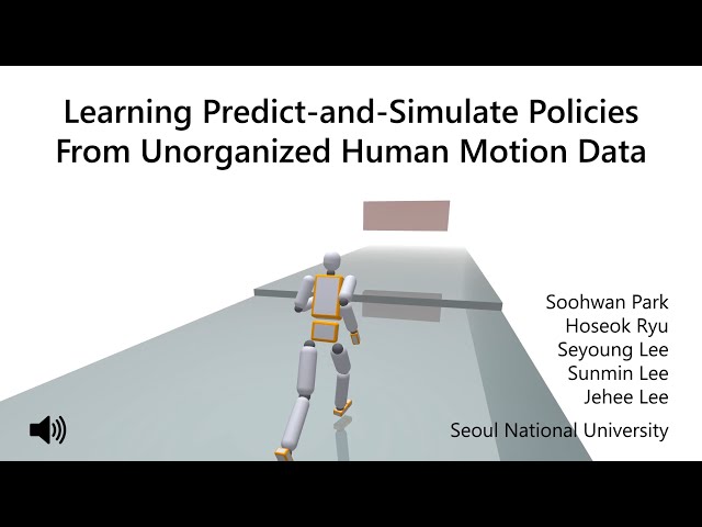 Learning predict-and-simulate policies from unorganized human motion data (SIGGRAPH ASIA 2019)