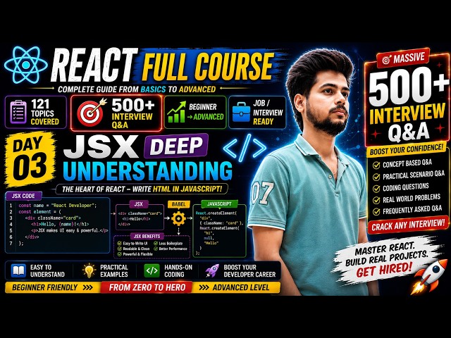 What is JSX in React & How It Works || JSX is NOT HTML! Deep Dive into React JSX