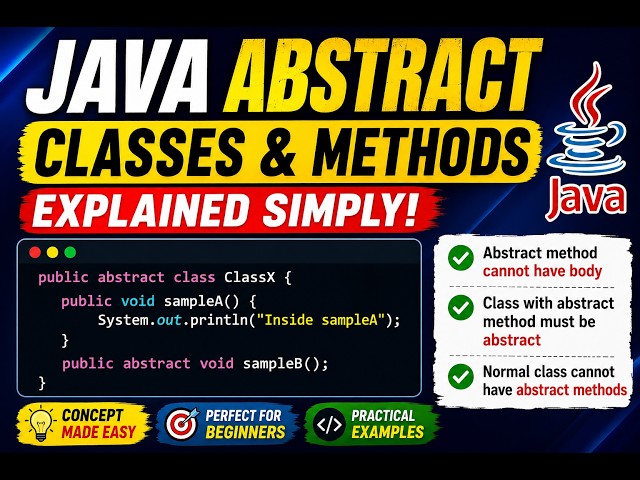 289. Specifying abstract modifier before methods and classes in Java (Selenium Java 2026)