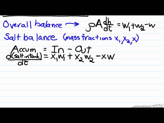 Mathematical Modeling: Multiple Balances