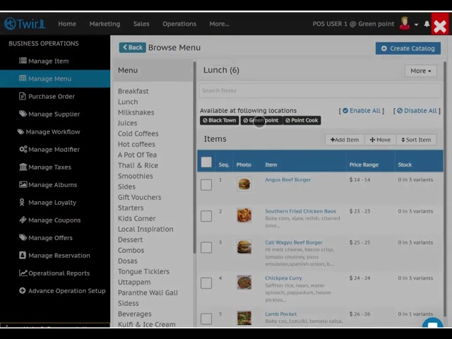 How to enable catalog for location from POS