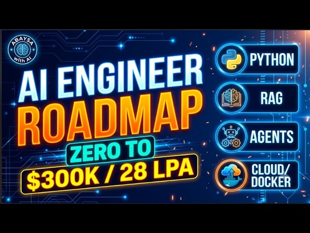 Complete AI Engineer Roadmap 2026 (Zero to $300k / ₹28 LPA)