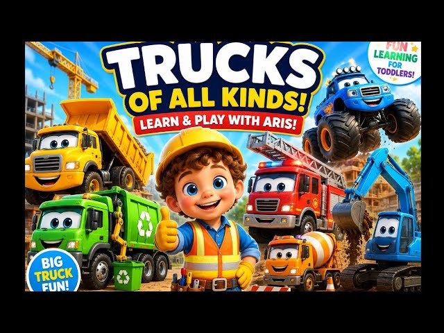 Big Truck Adventure! 🚚 Learn Trucks for Toddlers | Dump Truck, Fire Truck & Excavator Song
