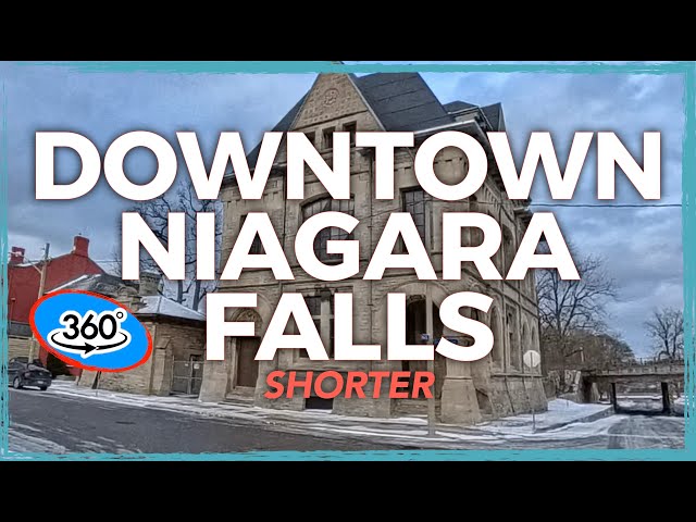 12/11/25  OLD run-down DOWNTOWN NIAGARA FALLS - 4K 360 DRIVING TOUR - (Shorter Version)