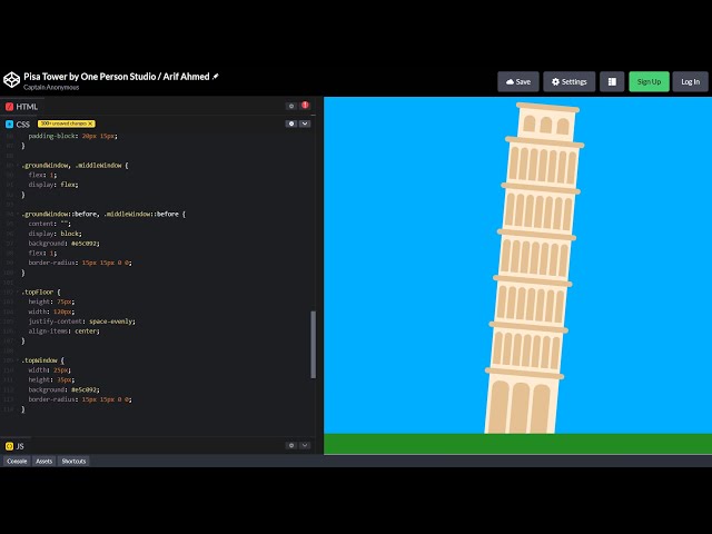 ASMR Programming - PISA TOWER in HTML & CSS - No Talking