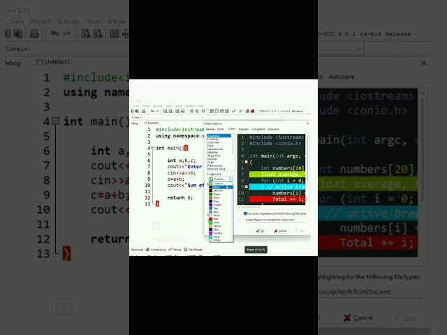 How to enable dark mode in dev c++ #cppforbeginners #shortvideo #explore