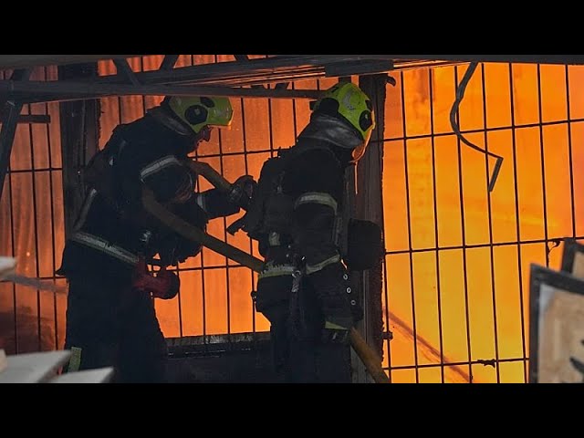 Kyiv residents shelter underground during Russian attack