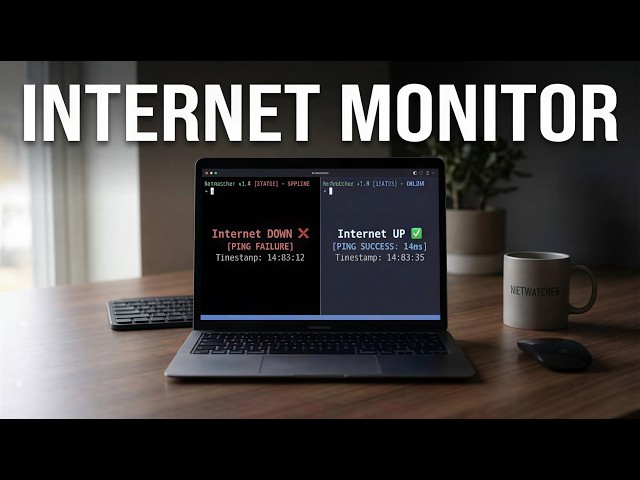 NetWatcher – Python Internet Monitor Script (WiFi Status, Speed, Logs)