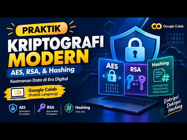 Praktek AES, RSA & Hashing di Google Colab | Tugas Keamanan Sistem Informasi