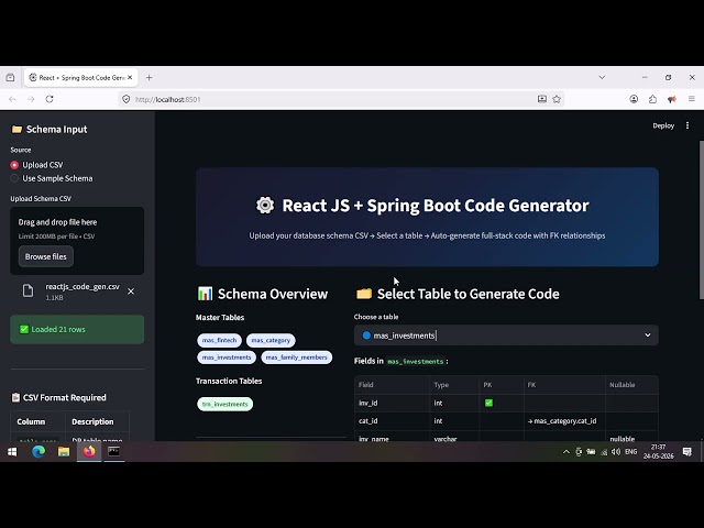 REACT JS CODE TOOL DEMO