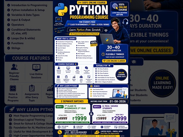 Future Ready Skill in 2026 | Python Live Classes in Telugu| Python Live Course #class #python #live