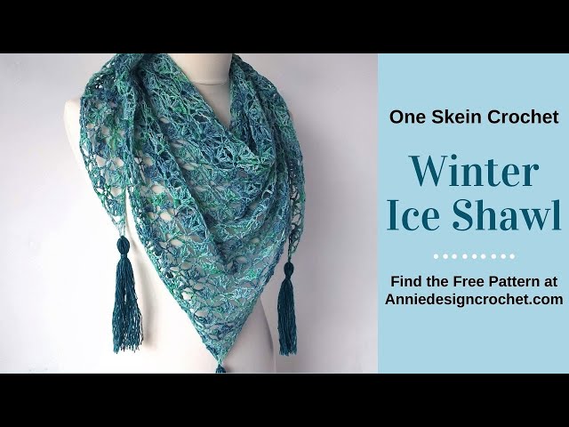 One Skein Crochet Lace Shawl - Winter Ice