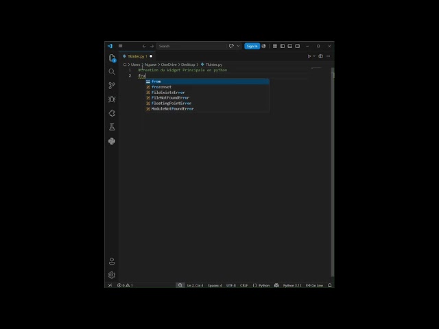 Tkinter (Python):Widget principal