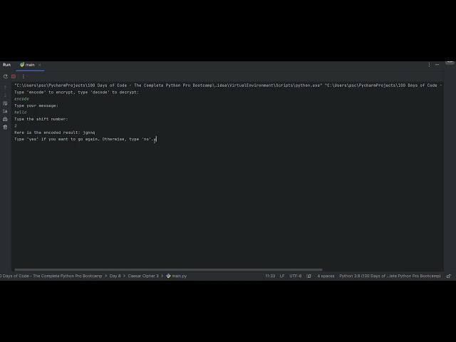 Caesar Cipher Python Mini Project