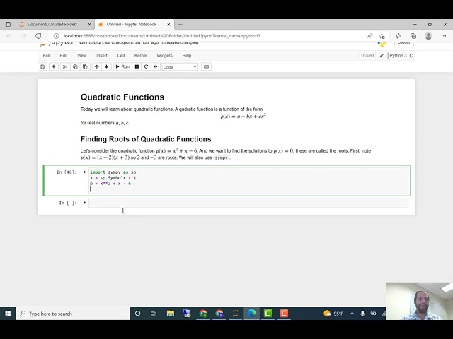 Using Sympy to Solve Algebraic Equations