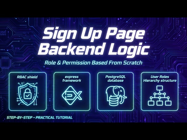 Sign up page Backend logic | Roles and Permission in Next JS & Node JS | part3