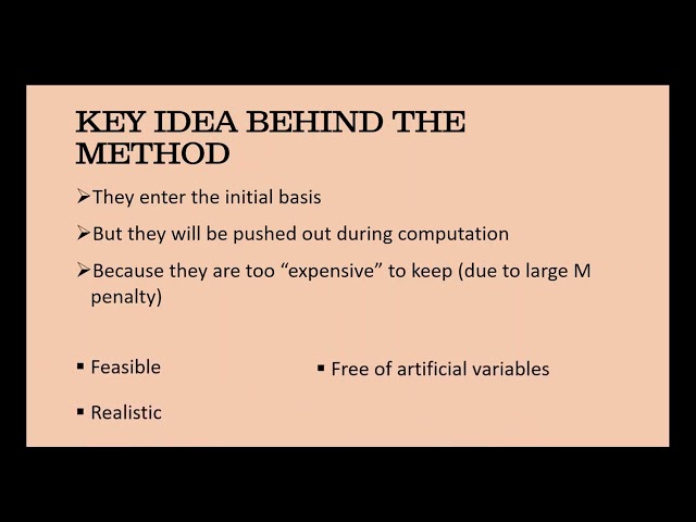 The Big M Method