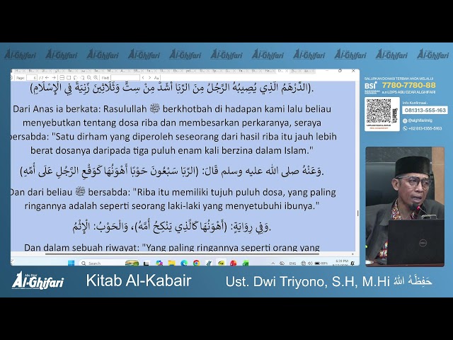 Kitab Al-Kabair |  Ust. Dwi Triyono, S.H, M.Hi حَفِظَهُ اللهُ