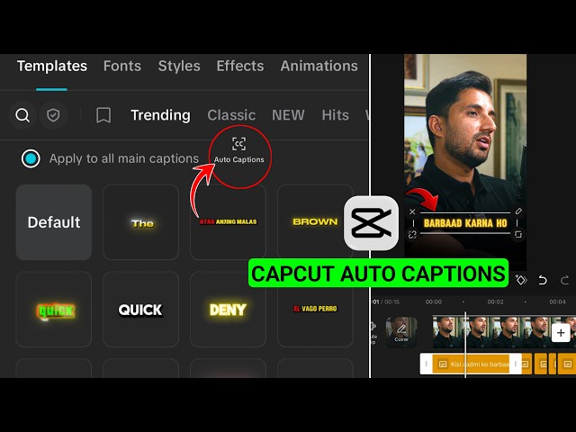 Capcut Auto Captions | Generate Auto Captions In Capcut | Capcut Hinglish Auto captions Trick