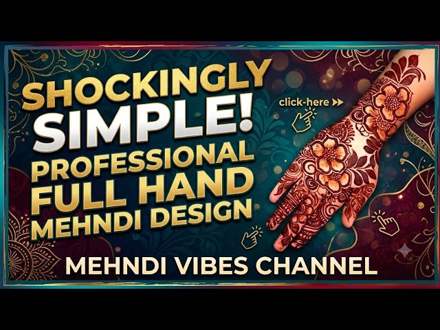 Professional Full Hand Mehndi Design for Beginners | Simple & Beautiful Henna Art #youtube #video 