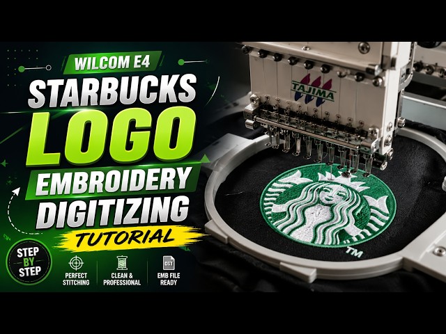 How to Digitize a Starbucks Logo for Embroidery || DigitizedByTaronBD