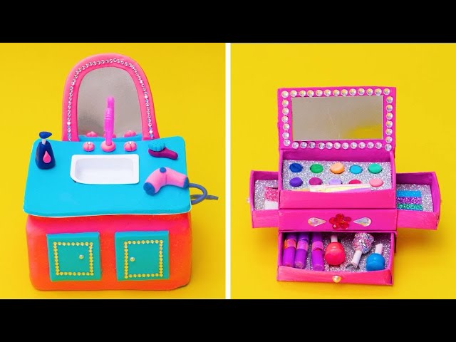 💇‍♀️ Make Your Dolls Beautiful! 💅🏼✨ Make-Up Craft For Kids 💄🌈