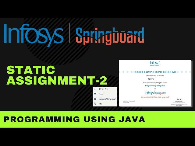 Static Assignment - 2 | Programming Using Java | Infosys Springboard