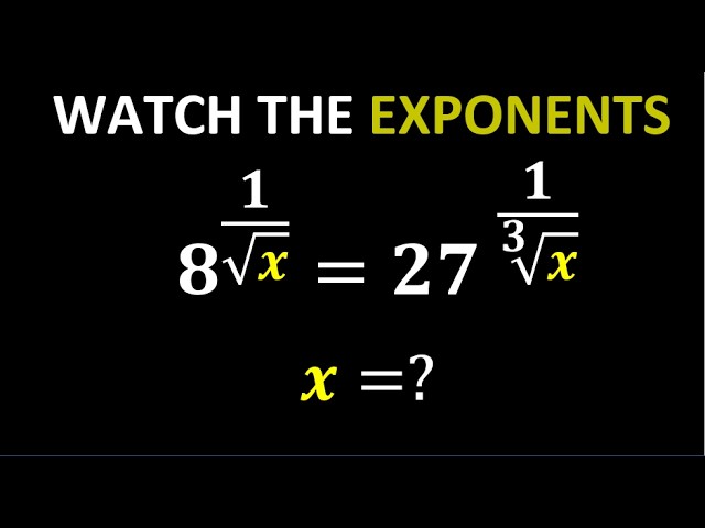 How To Solve Exponential Equation | A Simple-Looking Exponential Equation With a Clever Twist