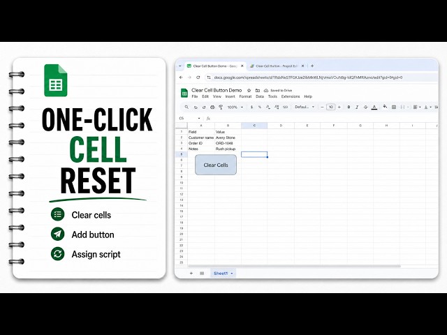 How to Create a Clear Cell Button in Google Sheets from Scratch