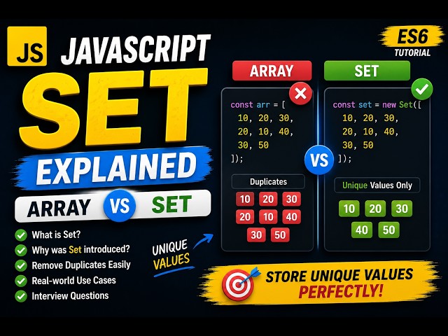 JavaScript Set Explained Completely | Array vs Set | ES6 Tutorial