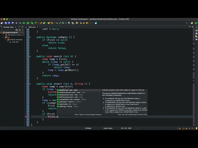 DoublyLinkedList Java