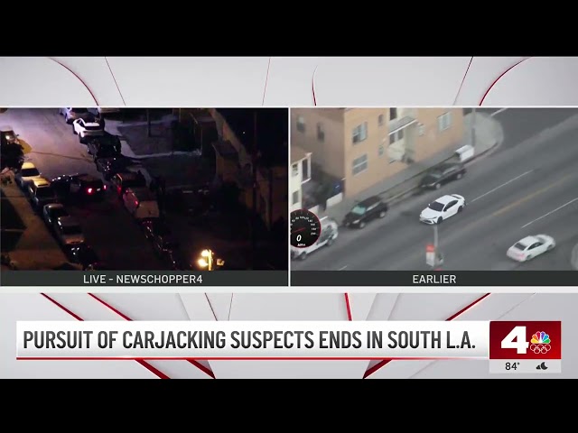 Car chase ends in South LA