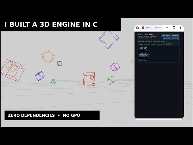 CSS Beat Me — So I Built a 3D Engine in C and Flew Through It With My Phone