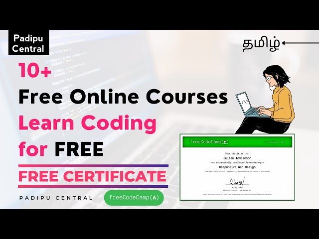 10+ Free Online Courses with Certificate | Learn Coding for FREE | Tamil