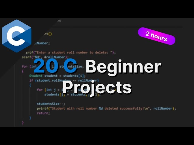 Learn C with 20 Projects | Ultimate C Beginner Projects  |  Beginner