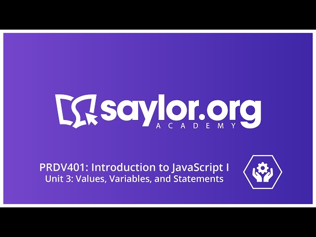 Values, Variables, and Statements: JavaScript Course Study Session #3