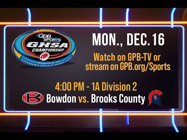 2024 GHSA 1A Division 2 Football Championship: Bowdon vs. Brooks County