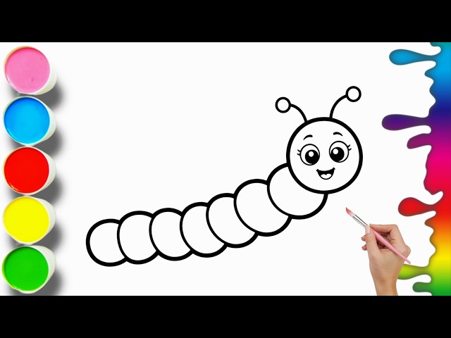 Easy Caterpillar Drawing For Kids | How To Draw a Caterpillar | Step by Step Drawing Tutorial