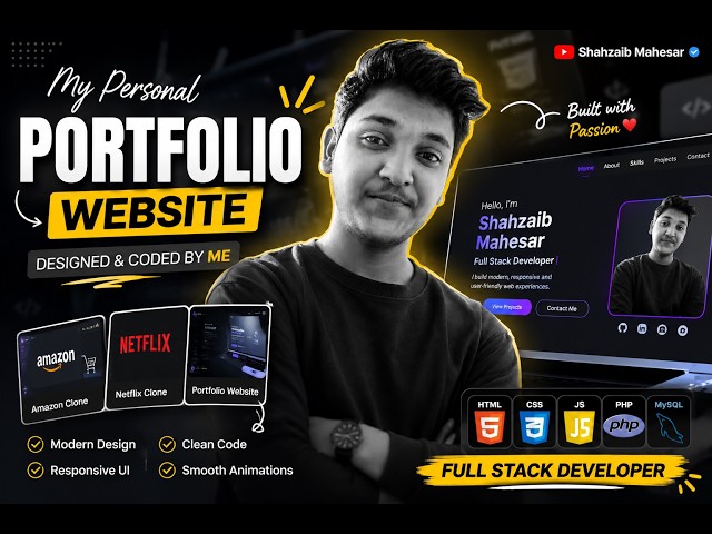# My Personal Portfolio Website | Full Stack Developer | Web Developer |HTML, CSS, JavaScript & More