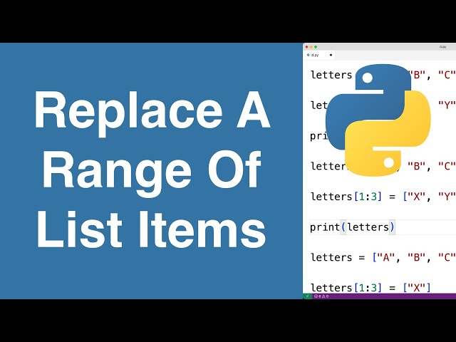 Replace A Range Of List Items | Python Tutorial